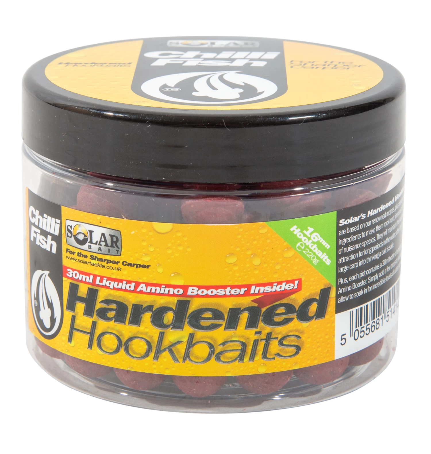 Solar Hardened Hook Baits + Amino Liquid 16Mm Chilli Fish 3 Solar Hardened Hook Baits + Amino Liquid 16Mm Chilli Fish